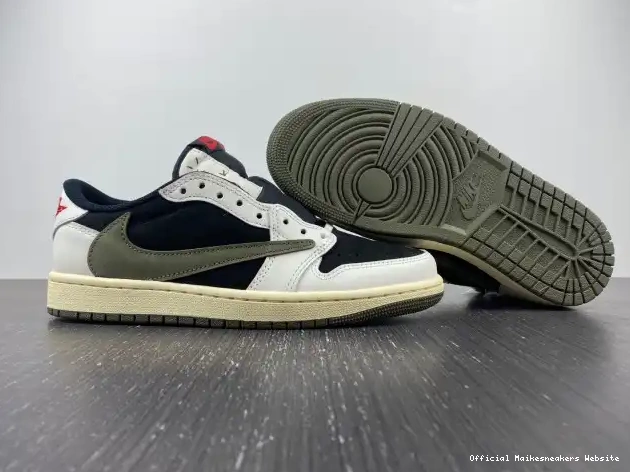 Official Maikesneakers OG WMNS Olive x Travis Low Air Jordan Scott 1 DZ4137-106 0405